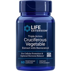 Life Extension Triple Action Cruciferous Vegetable Extract with Resveratrol, 60 vegetarian capsules
